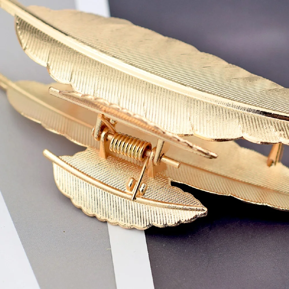 Заколки для волос в форме листьев Женские аксессуары металлическая заколка-краб