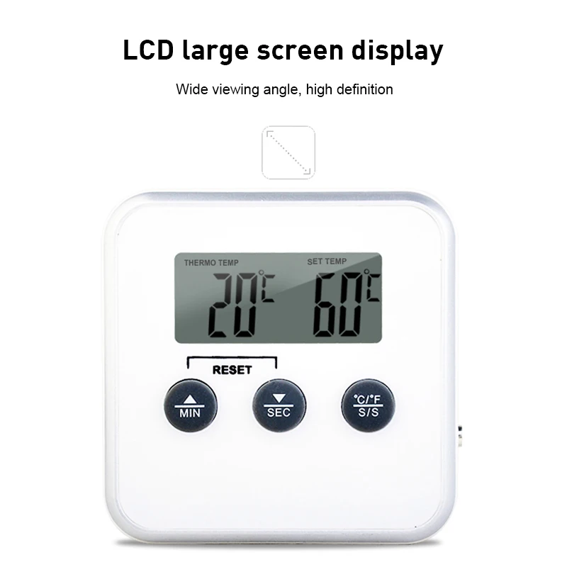 

Electronic Thermometer Food Meat Thermometer With Probe Digital Waterproof High Temperature Alarm Kitchen Food Thermometer