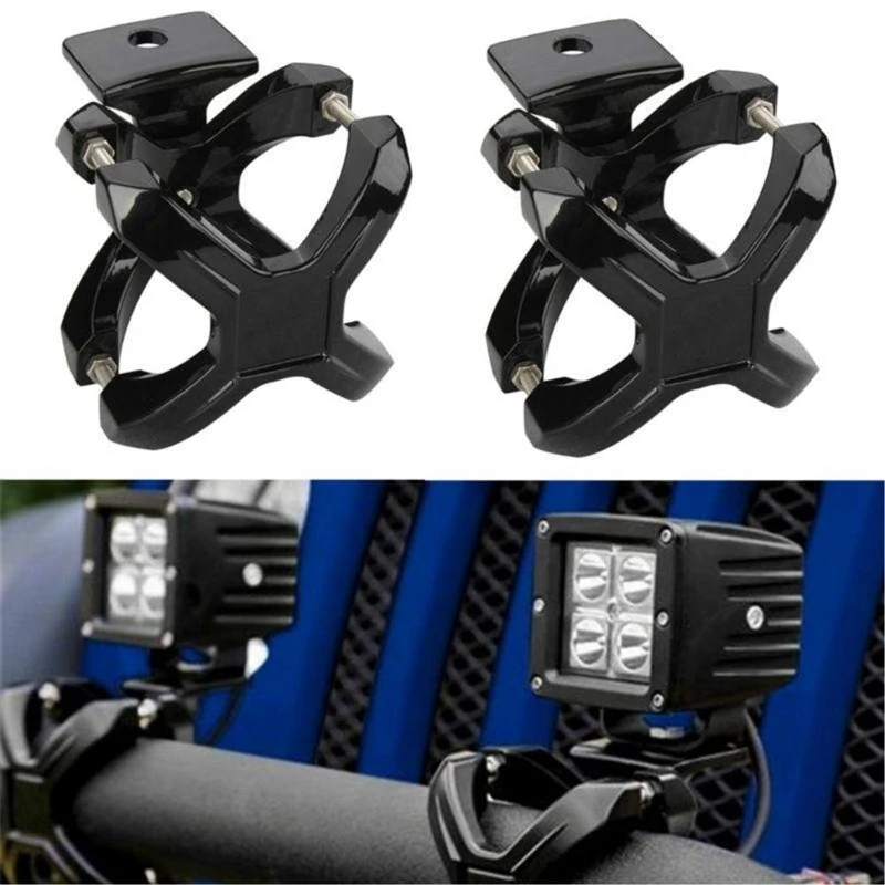 

Adjustable LED Work Light Bracket for 2-3 Inch Tube Bumper Bar Tube Roll and Cage Universal X-Clamp Light Mount Mounting Bracket