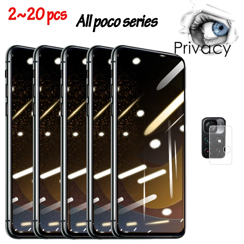 

2~20pcs,privacy screen protector for xiaomi poco x3 gt anti Peeping glass poko x3 nfc m3 f3 x3 pro anti-spy film xiaomi pocophone m4 pro 5g x3 nfc safty tempered glass