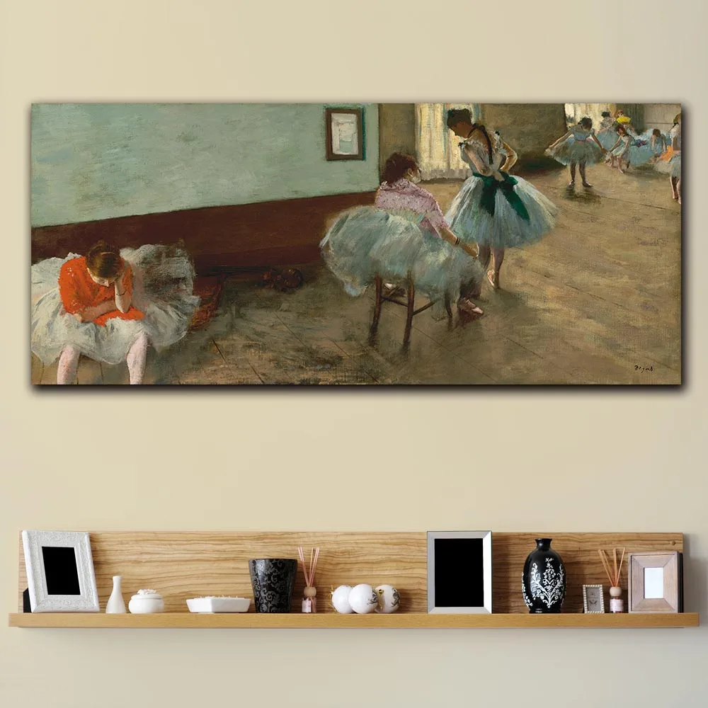 Wxkoil печатных Эдгар Дега уроков танцев Wall Art Картина на холсте для Гостиная