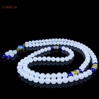 cynsfja new real certified natural hetian jade bracelets necklace nephrite lucky 5mm 108 buddha beads rosary tasbih high quality