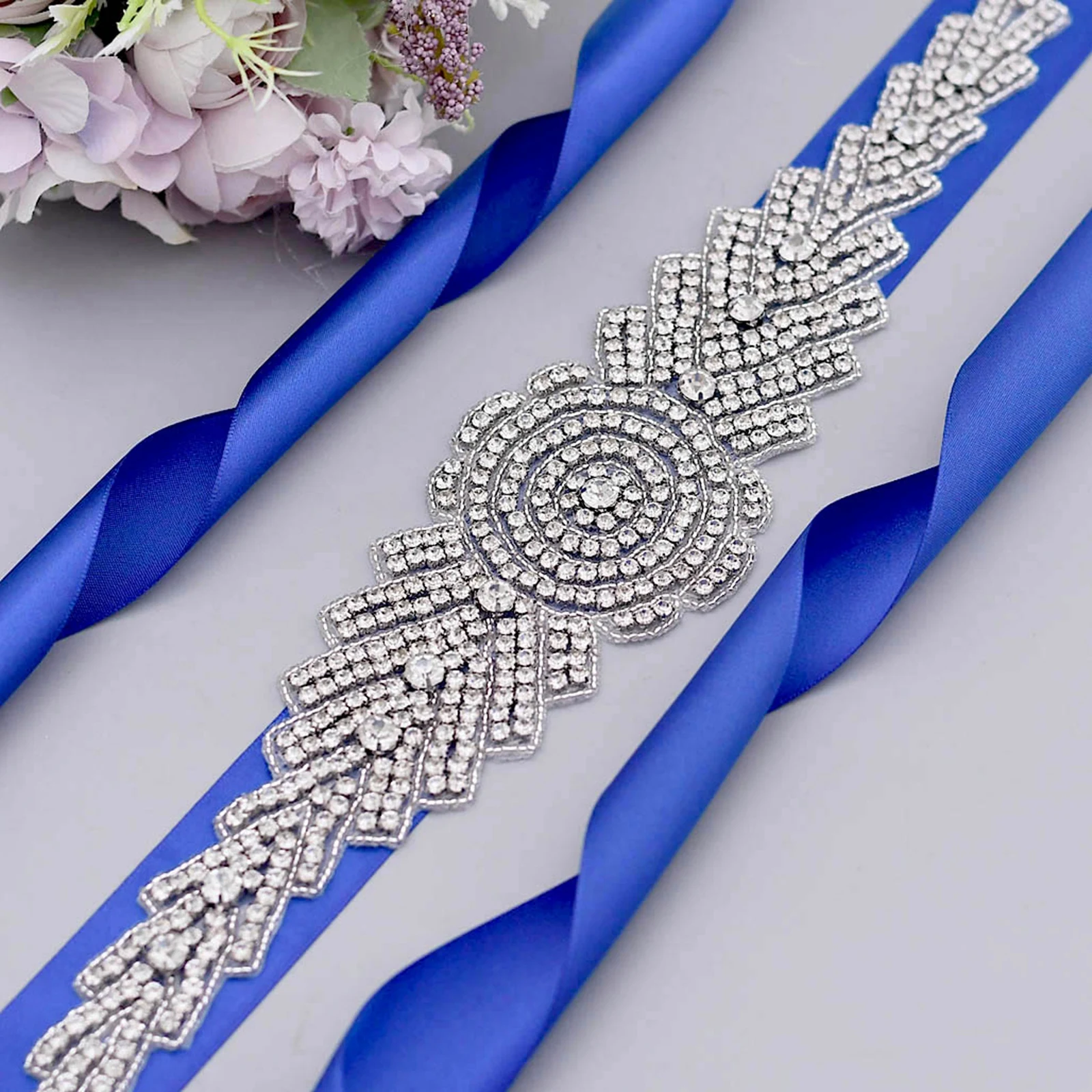 

TRiXY S23 Rhinestone Sash Wedding Belts Evening Party Gown Dress Wedding Accessories Bridal Bride Belts Bridal Sash Glitter Belt