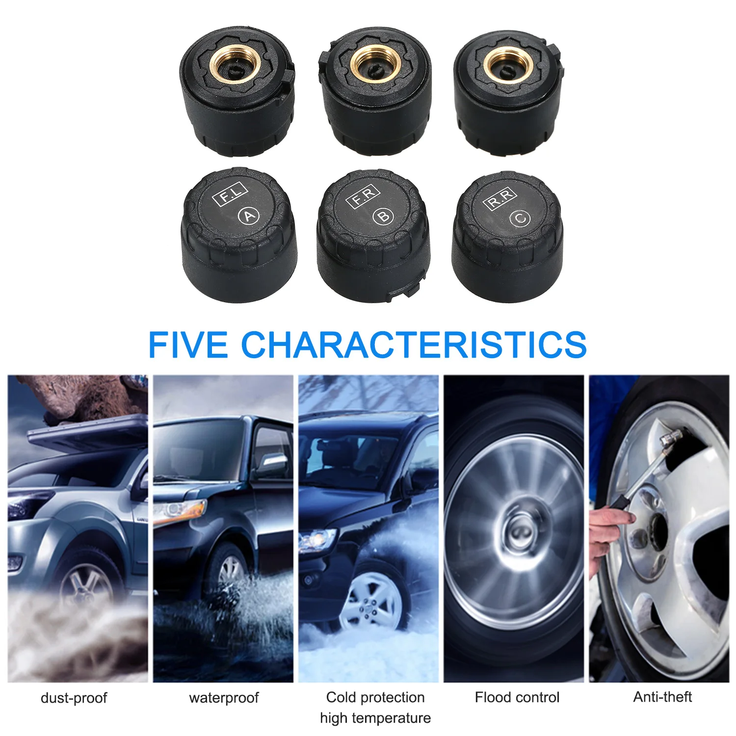 Беспроводная система контроля давления в шинах TPMS на солнечной энергии RV Truck TMPS + 6