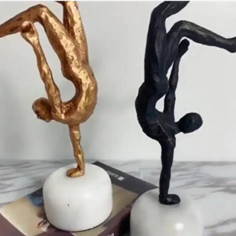 

Modern Simple Fashion Sports Gymnastics Figure Statue Creative Study Office Desktop Decoration Metal Craftwork Figurines X2346