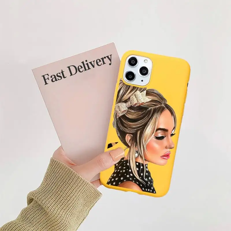 

Fashion Coffee Girl Boss Phone Case Candy Color for iPhone 6 6S 7 8 11 12 XS X SE 2020 XR mini pro Plus MAX mobile bags