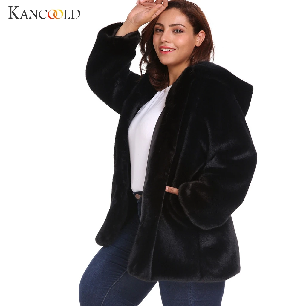 KANCOOLD пальто, зимняя теплая куртка большого размера, Короткая Повседневная Верхняя одежда из искусственного меха с капюшоном, парка, модные новые пальто и куртки для женщин 2019AUG20