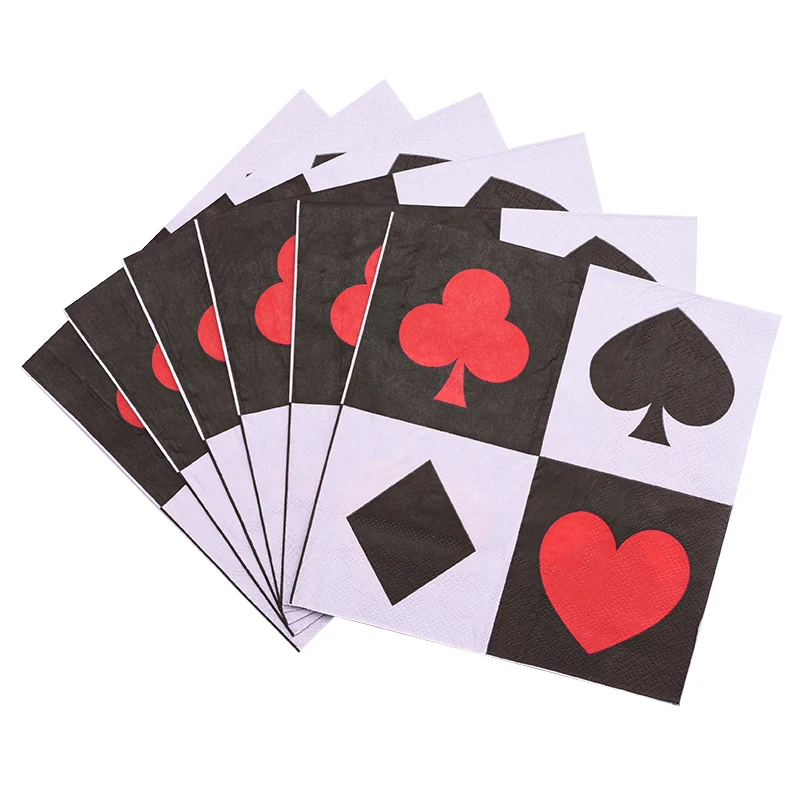 Покер тема вечерние одноразовые посуда игральные карты конфетти бумажный