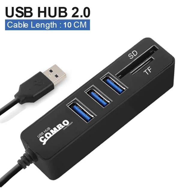 10cm Black USB 2.0 Usb-концентратор 3,0 Мульти USB C 3,0 usb-хаб высокого Скорость 3/6 Порты хаб TF/SD кард-ридер USB C концентратор для ПК Компьютерные аксессуары - Цвет: 10cm Black USB 2.0
