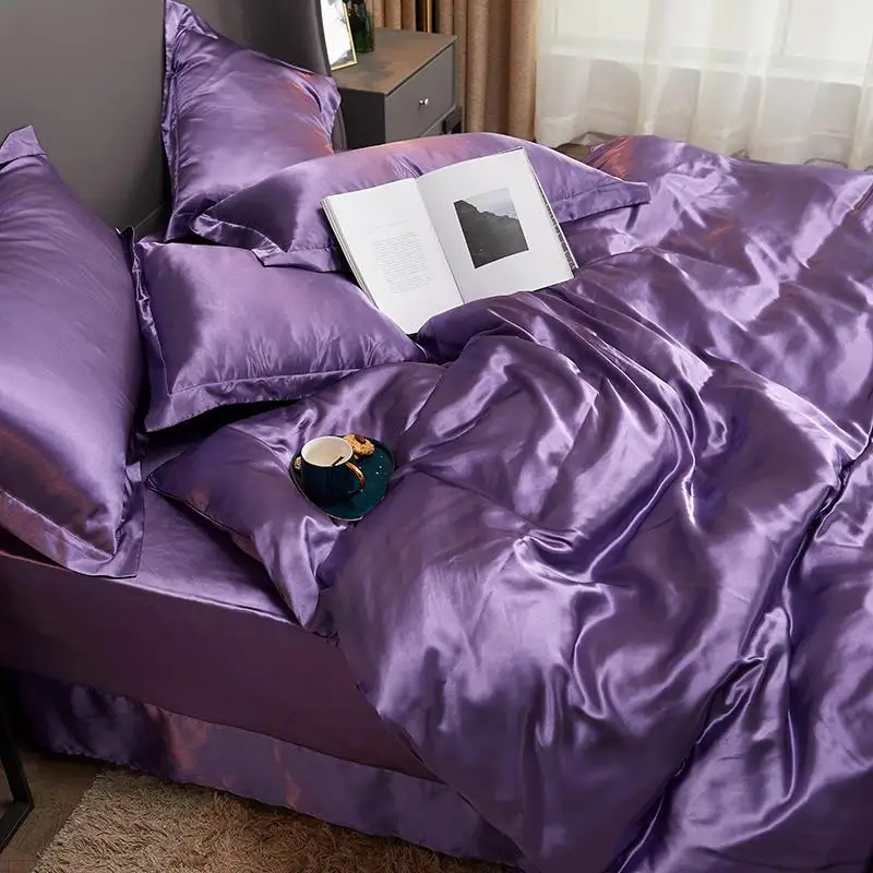 50 твердый фиолетового синего и серебряного цвета роскошные атласные шелковые