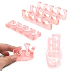 1 пара (2 предмета), розовый Силиконовый ногтей разделитель пальцев гибкий пальцев на руках и ногах, разделители для разделения просвечивающий чехол из мягкого выпрямители высокого качества Красота инструменты