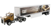 2021 new dm 150 scale cat ct660 day cab with caterpillar mural dry van trailer transport truck series 85666 diecast model