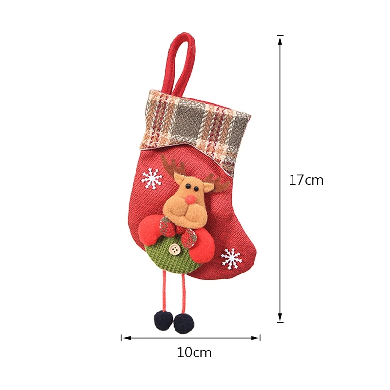 1pc 17x10cm Рождественские чулки, носки, кошка, собака, лось, Navidad, год, мешок для конфет Рождество, украшения, рождественские елки, вечерние подарочные сумки для детей - Цвет: 1pc 17x10cm