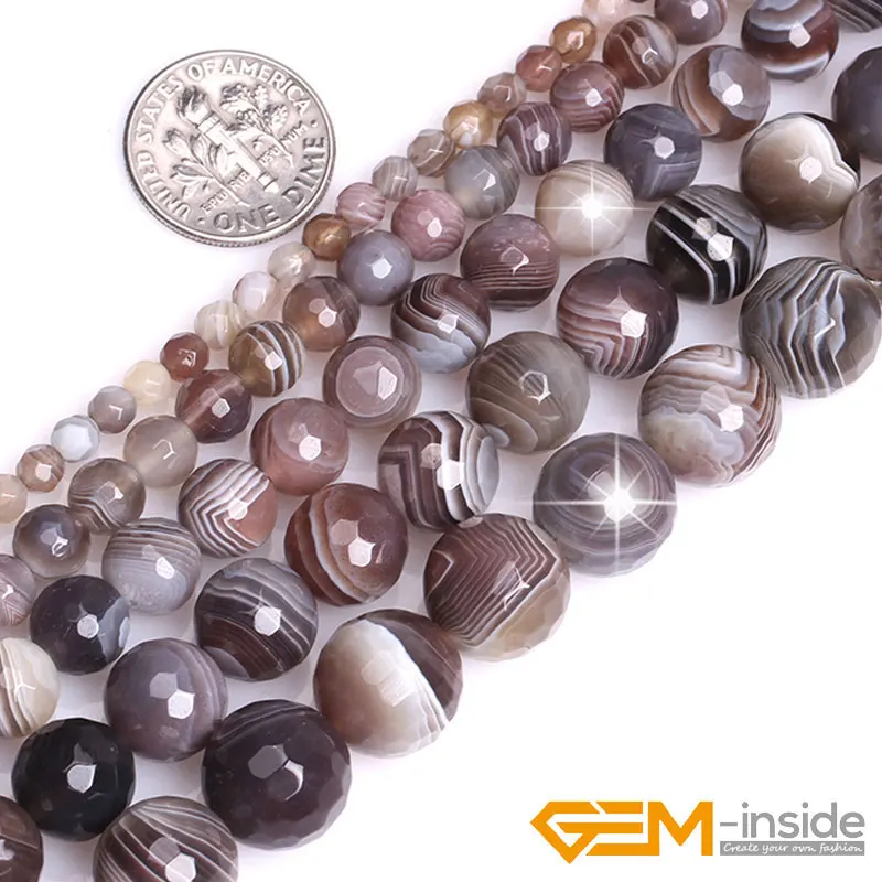 

Natural Botswana Agates Round Faceted Beads For Jewelry Making Strand 15 inches DIY Jewelry Accessorries Bead 4mm 6mm 8mm 10mm