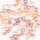 Натуральные полукруглые бусины из пресноводного жемчуга, бусины из белого золота и фиолетового жемчуга, бриллианты для ожерелья, браслета 3-9 мм, 20 шт.