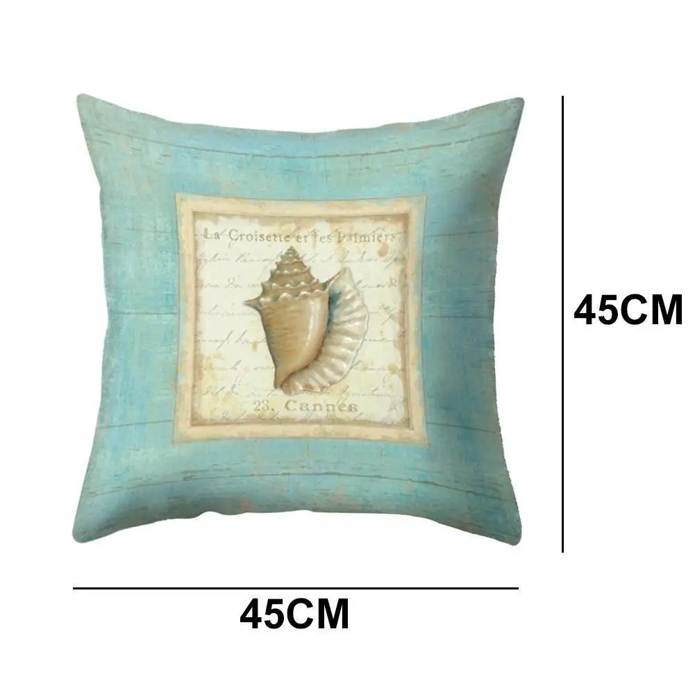 

Single-sided Peach Skin Sofa Cushion Cover Marine Life Square 45*45cm Pillowcase Cushion Series E5K1