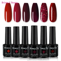 8 ml scarlet bright red pure and glitter sequins red series varnish gel nail polish kit soak off uv led gel nail lacquer gel g