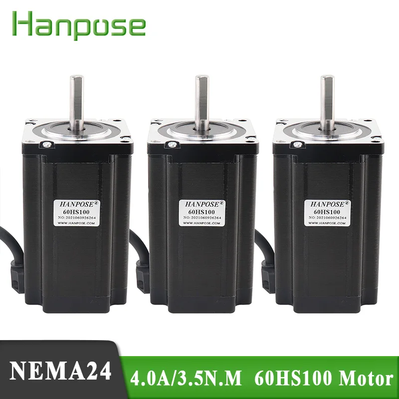 

3pcs Nema24 Stepper Motor 60HS100 1.8 degree motor 4-lead 3.5N.M 4.0A 60 Stepper Motor for CNC milling machine