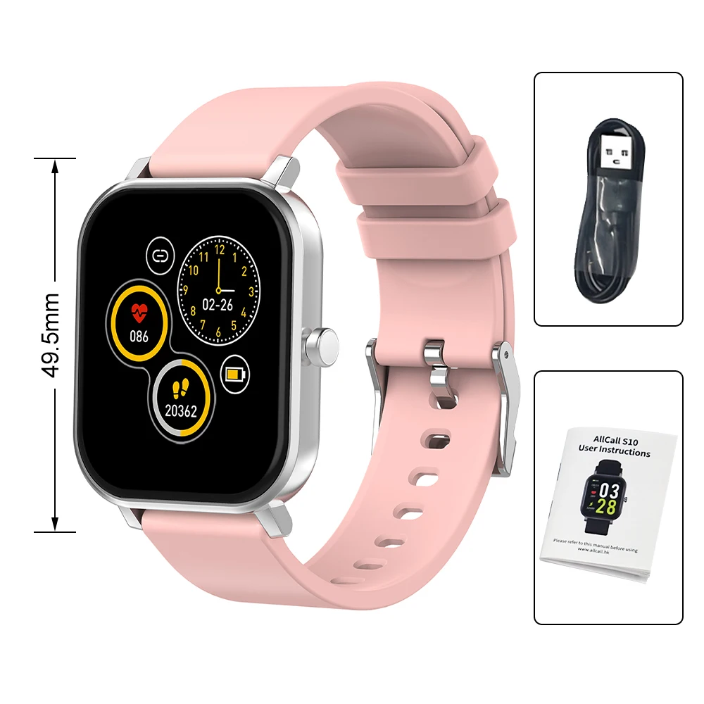 

ALLCALL Watch 1.7 Inch Screen Heart Rate Blood Pressure Sleep Monitor Fitness Sport IP68 Waterproof Detachable Watchband