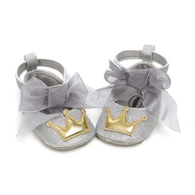 

Baby Girl Breathable Crown Pattern Anti-Slip Shoes Casual Sneakers Toddler Soft Soled First Walkers 0-18M
