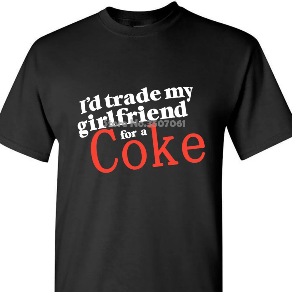 2018 Fashion Short Sleeve long Brand New Medium Coca - Cola Vintage Tee Men's Black Color coat clothes tops | Мужская одежда