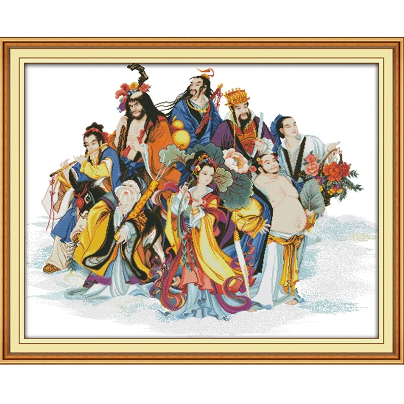 

Рукоделие, Набор для вышивки крестиком из шелка «сделай сам», вышивка крестиком, 11ct с напечатанным рисунком Восемь Бессмертных пересекающих море