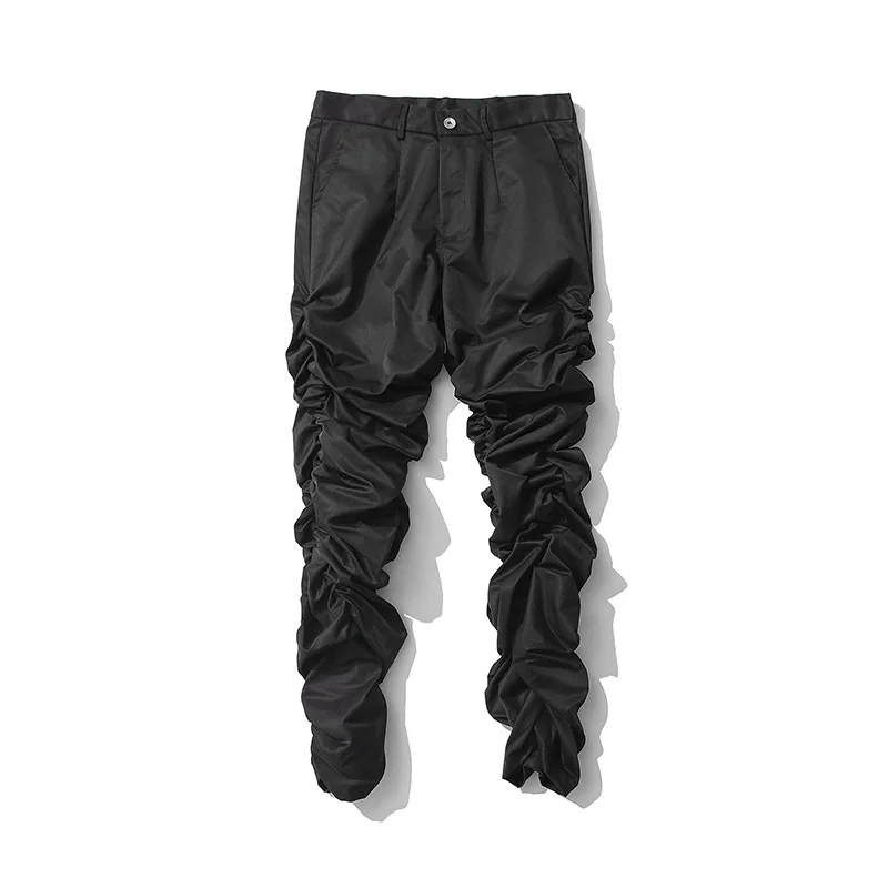 

Hip Hop Retro Draped Straight White Black Street Mens Pants Loose Pleated Oversize Casual Trousers Harajuku Baggy Track Pants
