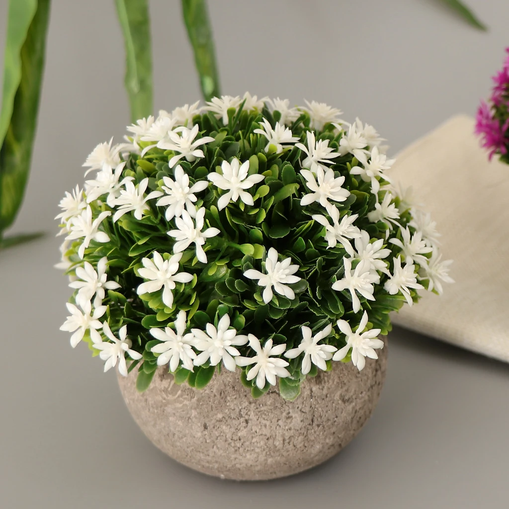 Hot Sales Artificial Shrubs Faux Plastic Fake Gypsophila Potted Flowers Indoor Outside Home Garden Office Wedding Decor | Дом и сад