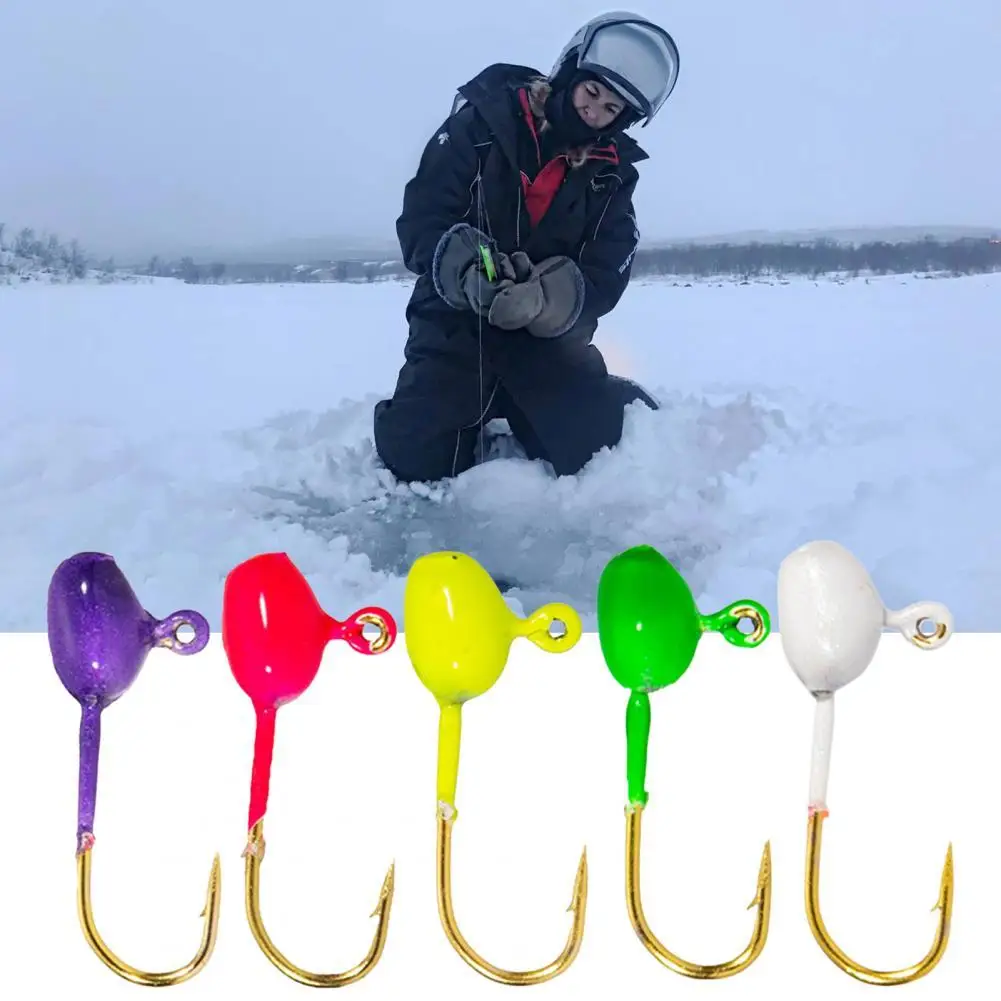 

10Pcs Fishing Hooks High Carbon Steel Multi Colors Stable Saltwater Sea Fishing Lure Hooks Metal Ice Fishing Jigs Sharp
