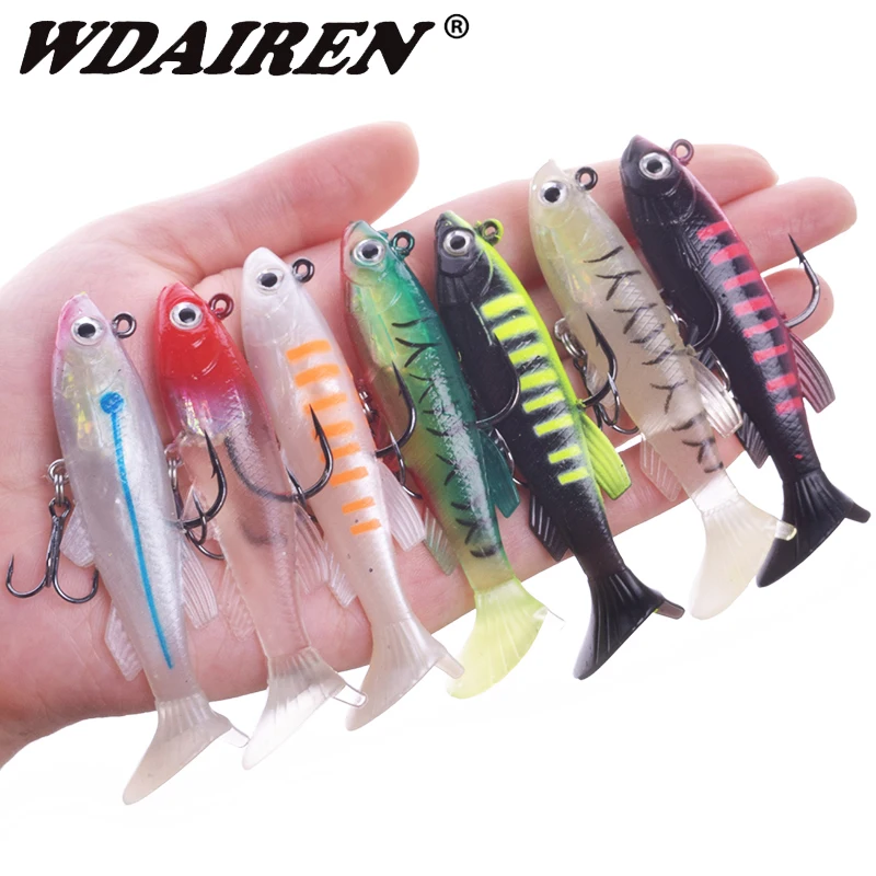 

1Pcs Glow Soft Lure Wobblers 75mm 11.5g Artificial Bait Silicone Fishing Lure Sea Bass Carp Fishing Lead Spoon Jig Lures Tackle