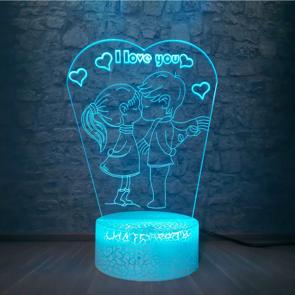 Одежда для мальчиков и девочек поцелуй светодиодный Ночной светильник