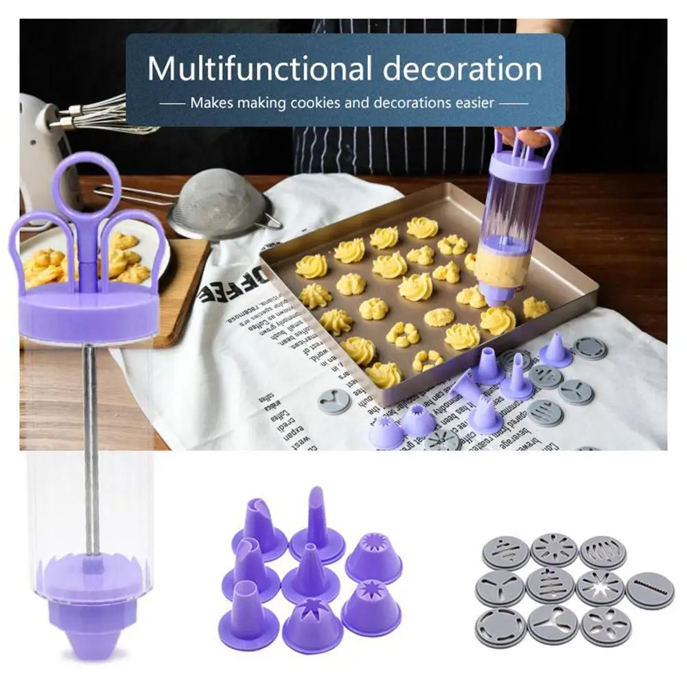 

Cookies Press Cutter Baking Tools Cookie Biscuits Press with Cookie Kitchen Tool 10 8 Bakeware Molds Machine and Nozzles O7K9