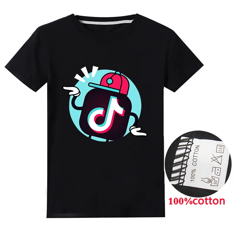 Детская летняя футболка с 3D-принтом Tik Tok для мальчиков и девочек | одежда обувь