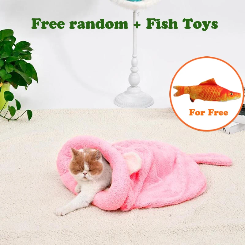 

домик для кошки лежанка для кошек дом для кошки товары для дома Теплая кровать для кошек домашний питомец щенок котенок зимний коврик для со...