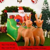 christmas inflatable santa reindeer sleigh outdoor decoration led lights cute and fun christmas yard lawn decoration