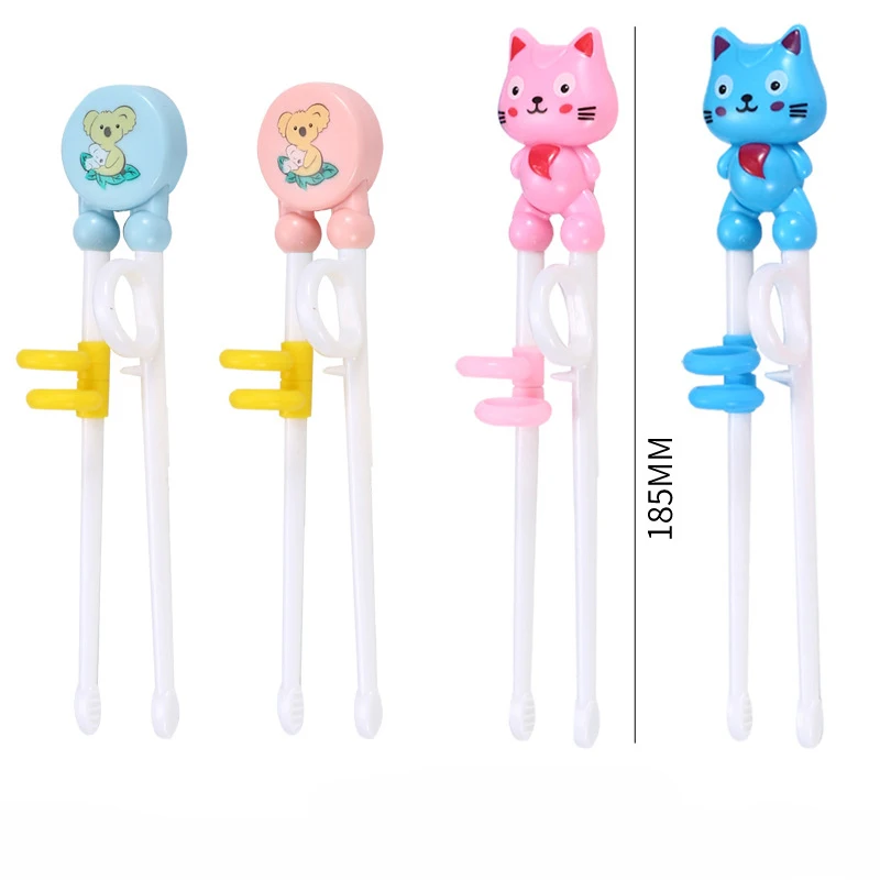 Palillos de cabeza de Animal de caricatura para ni&ntilde;os, palillos de entrenamiento para comer, palillos para aprendizaje, Uso correcto, pr&aacute;ctica para beb&eacute;s, 1 par-3