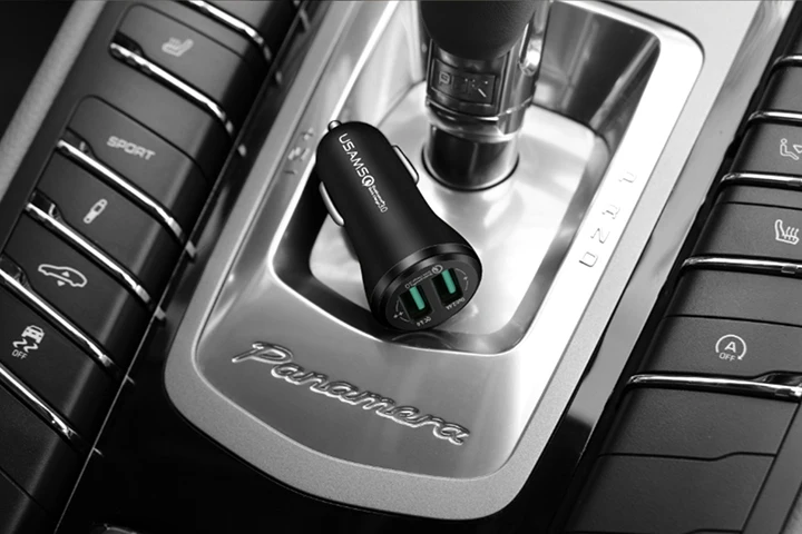 USAMS автомобильное зарядное устройство Быстрая зарядка QC 3,0 Dual USB Универсальное зарядное устройство для мобильного телефона qc3.0 Быстрая зарядка кабель для samsung