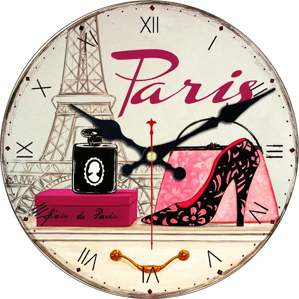 12 дюймовые круглые Настенные часы для девочек ностальгические женские покупок