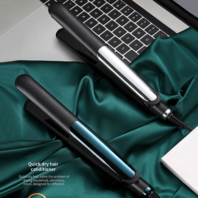 

2 In 1 Anion Tourmaline Curling Irons Curls Hair Straightener Ceramic Flat Wand Corrugation Professional Electronic Hair Tong