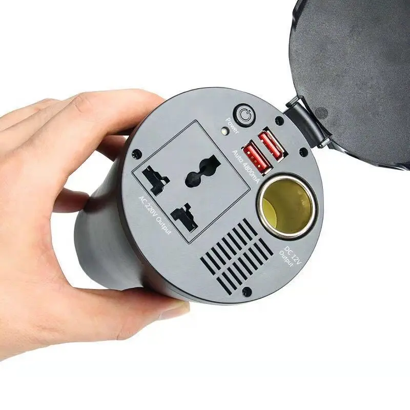 Тип чашки с двумя портами USB 2.1A/150 Вт автомобильный инвертор 12V постоянного тока до