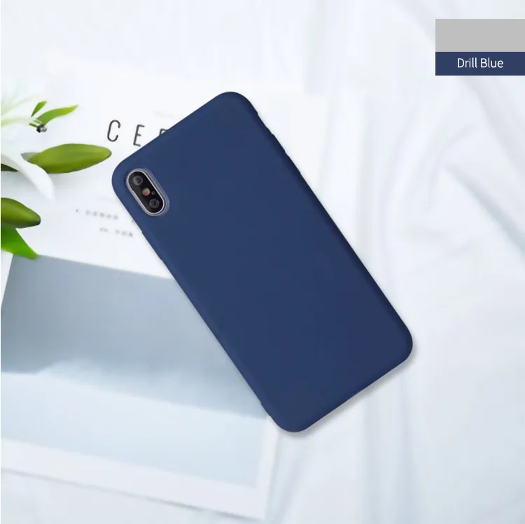 Однотонный силиконовый чехол для iPhone XS 11 Pro Max XR XS Max X 6 6S 7 8 Plus, мягкий ТПУ чехол USLION, карамельный цвет, чехол для телефона - Цвет: Синий