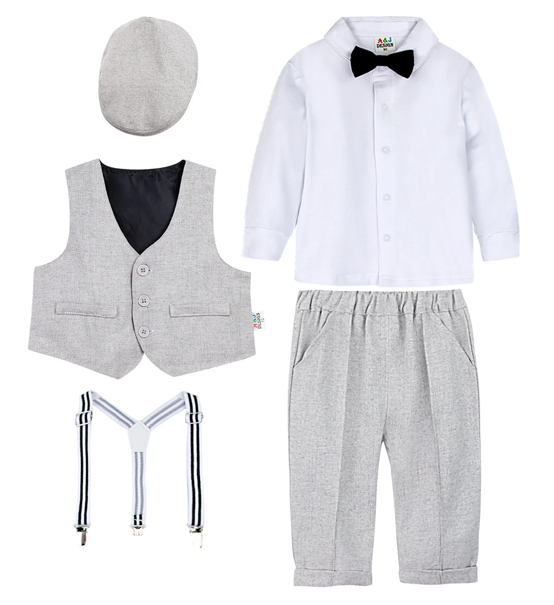 Baby Suit Infant Formal Outfit Newborn Gentleman Long Sleeve Overalls Toddler Birthday Wedding Party Gift Costume 4PCS 3 Baby Suit Infant Formal Outfit Newborn Gentleman Long Sleeve Overalls Toddler Birthday Wedding Party Gift Costume 4PCS 3