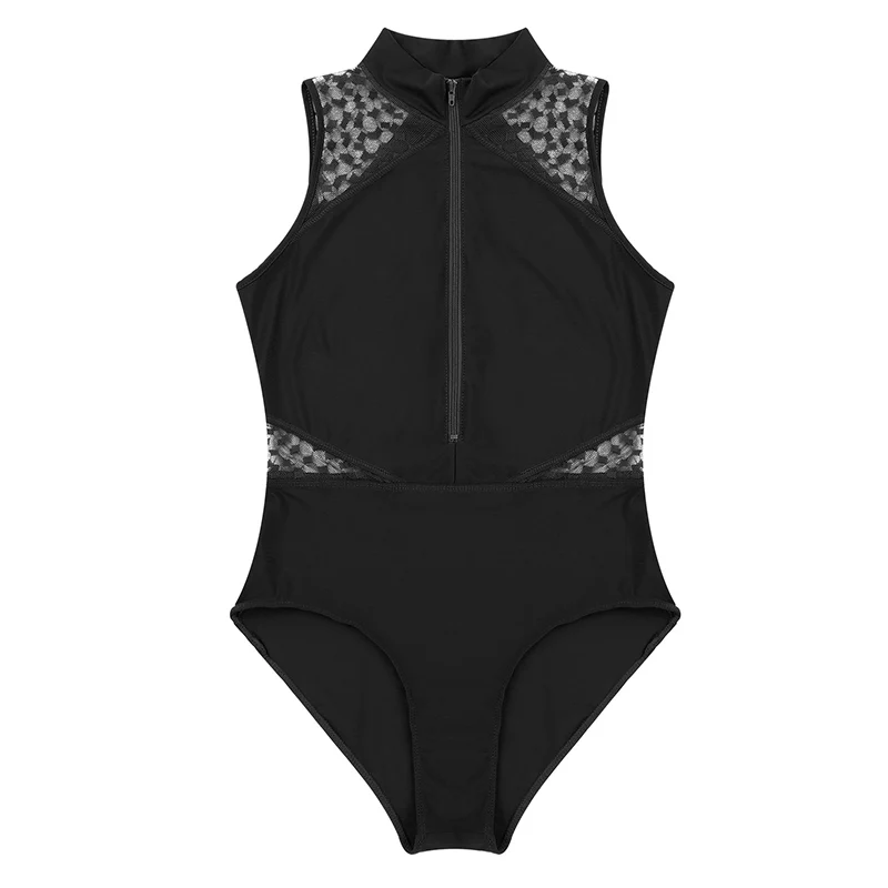 ChicTry с высокой горловиной без рукавов сетчатые сращивания передняя молния