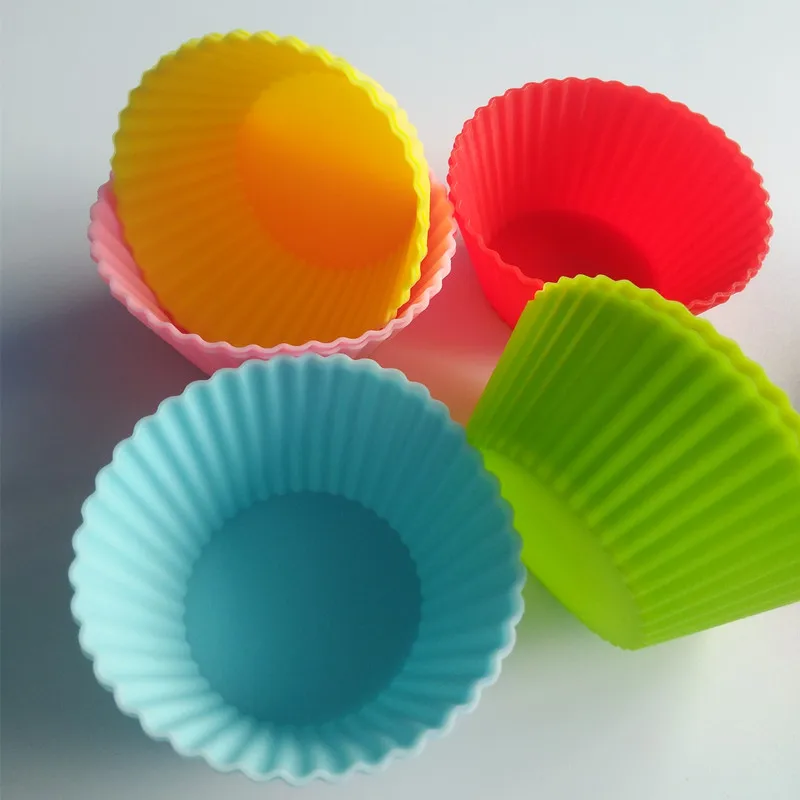 Форма для кексов 12 шт. 6 видов цветов круглая силиконовая коробка чашки торта