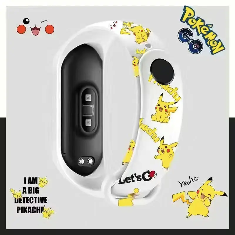 Ремешок Pokémon Pikachu подходит для Xiaomi 3/4/5/6/NFC Mi Band ремешок с принтом украшение часов