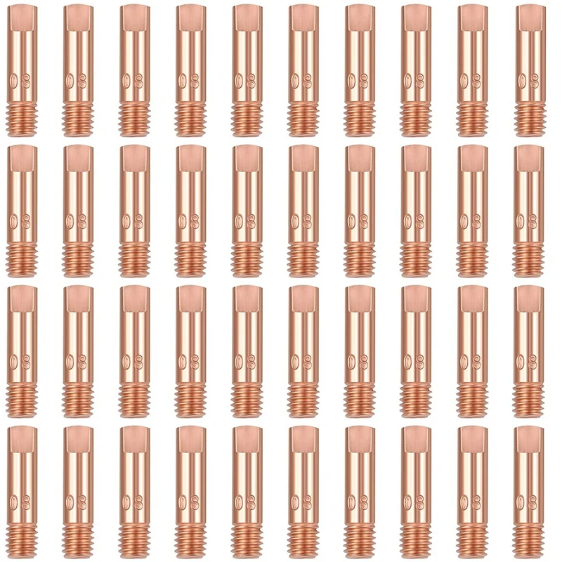 

40Pcs Copper Contact Tip Welding Tip 0.8mm Current Nozzle Welding Tip for 15AK Welding Machine MIG / Welding Torch