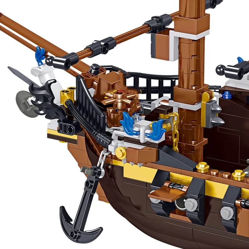 

Caribbeaned Black Pearl Ship Queen Anne Pirates Ships Model Building Blocks Sailboat With Figures Bricks Toys Gift For Kid Adult