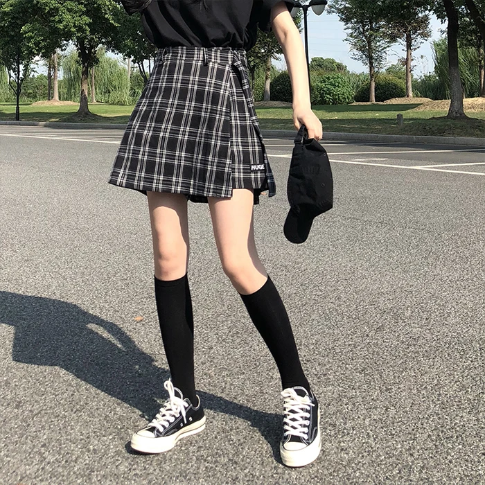 

3 colors S-L 2018 autumn and winter High Waist Shorts Skirts Womens Korean preppy style girl school plaid Shorts womens (X882)