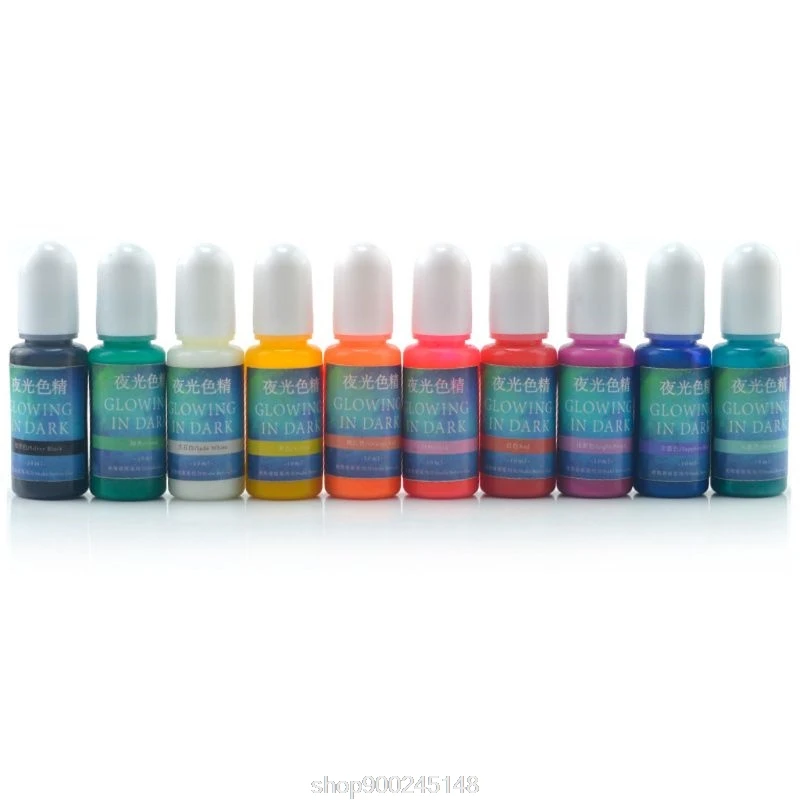 

10 Colors Glowing in Dark Epoxy Resin Pigment Kit Luminous Colorant Liquid Resin Dye Jewelry Making N30 20 Dropshipping