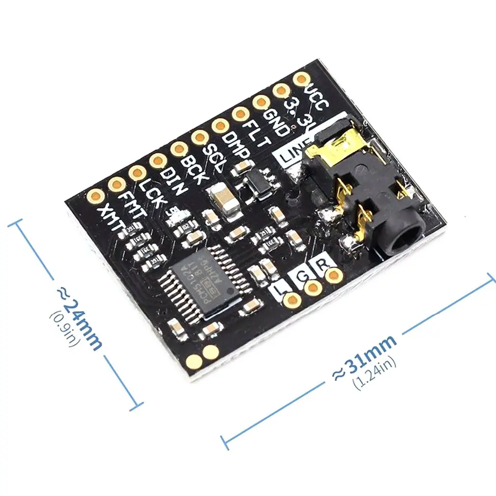 

PCM5102 Audio Board With Stereo Jack Beyond ES9023 PCM1794A DAC For Raspberry Pi pHAT Sound Card I2C IIC Interface Module